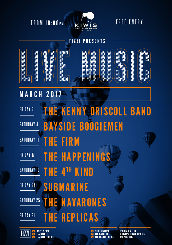 Kiwis: March 2017 Live Music
