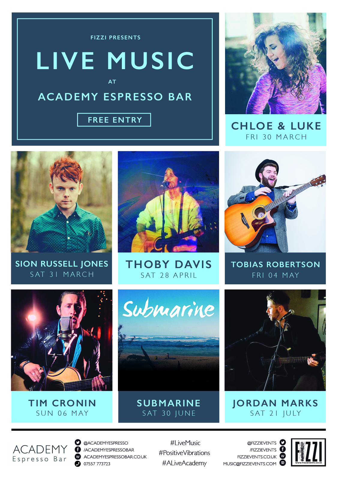 Academy Espresso Live Music – March/July 2018