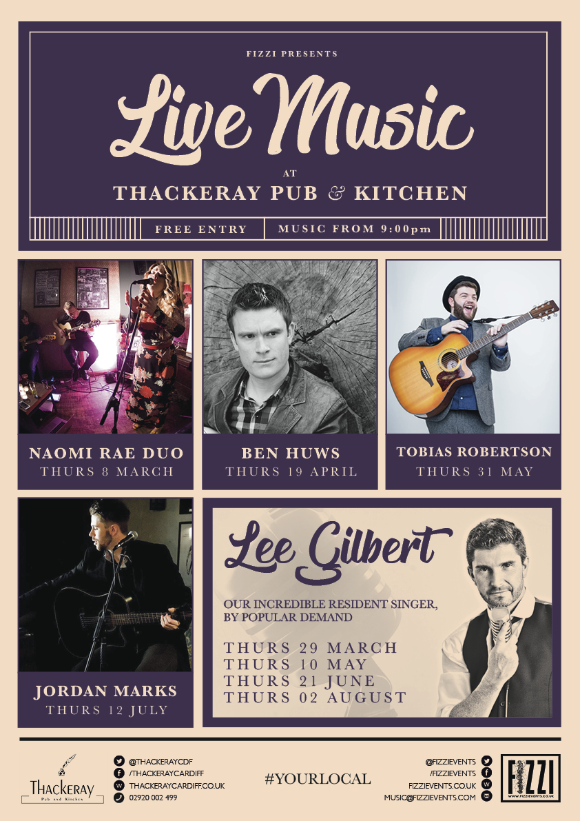 Thackeray Live Music – March/August 2018
